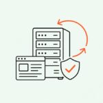 サーバーと盾のアイコンで、Xserverでブログを安心して運用するイメージ