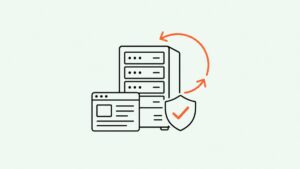 サーバーと盾のアイコンで、Xserverでブログを安心して運用するイメージ