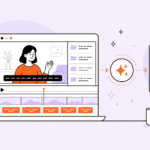 AIで字幕制作を効率化する動画編集タイムラインのイラスト